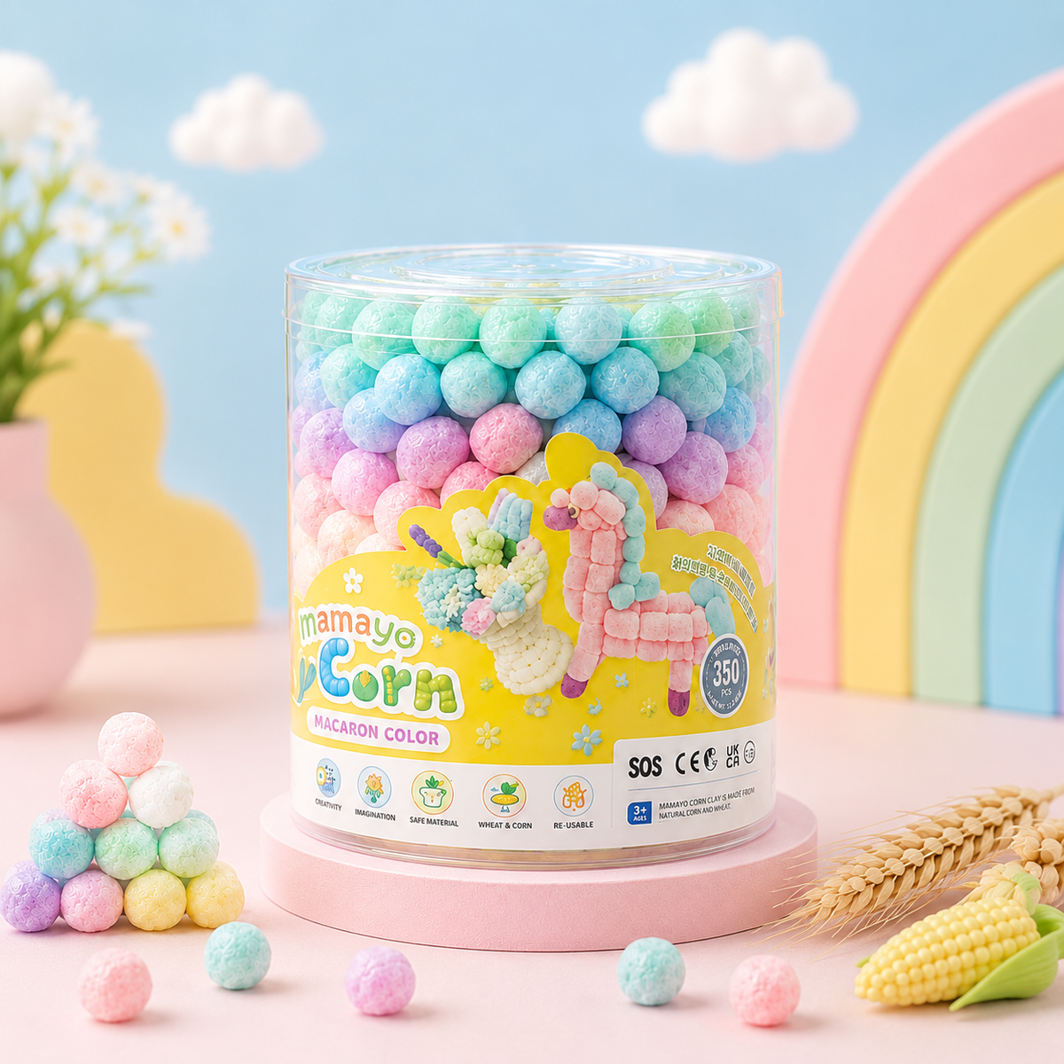 Mamayo Corn Clay - Pastel 8 Colour Set (Expected to ship on 8 September)