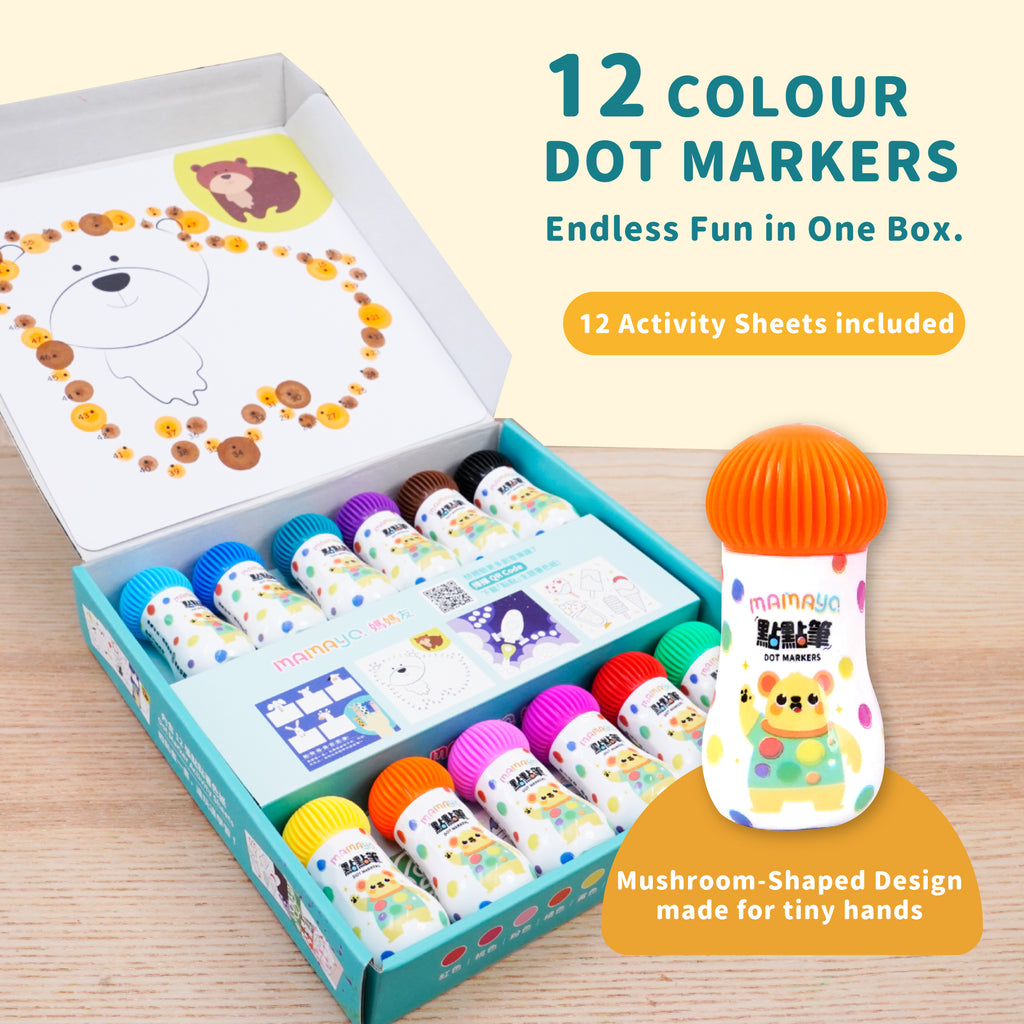 Mamayo Mini Dot Markers - 12 Colour Set