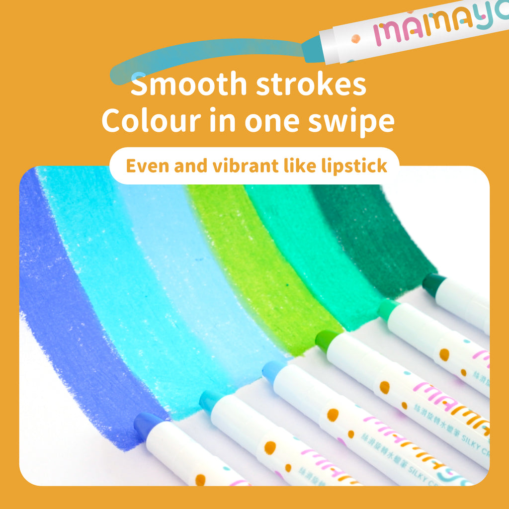 Mamayo Silky Spin Water Crayons – 12 Colours
