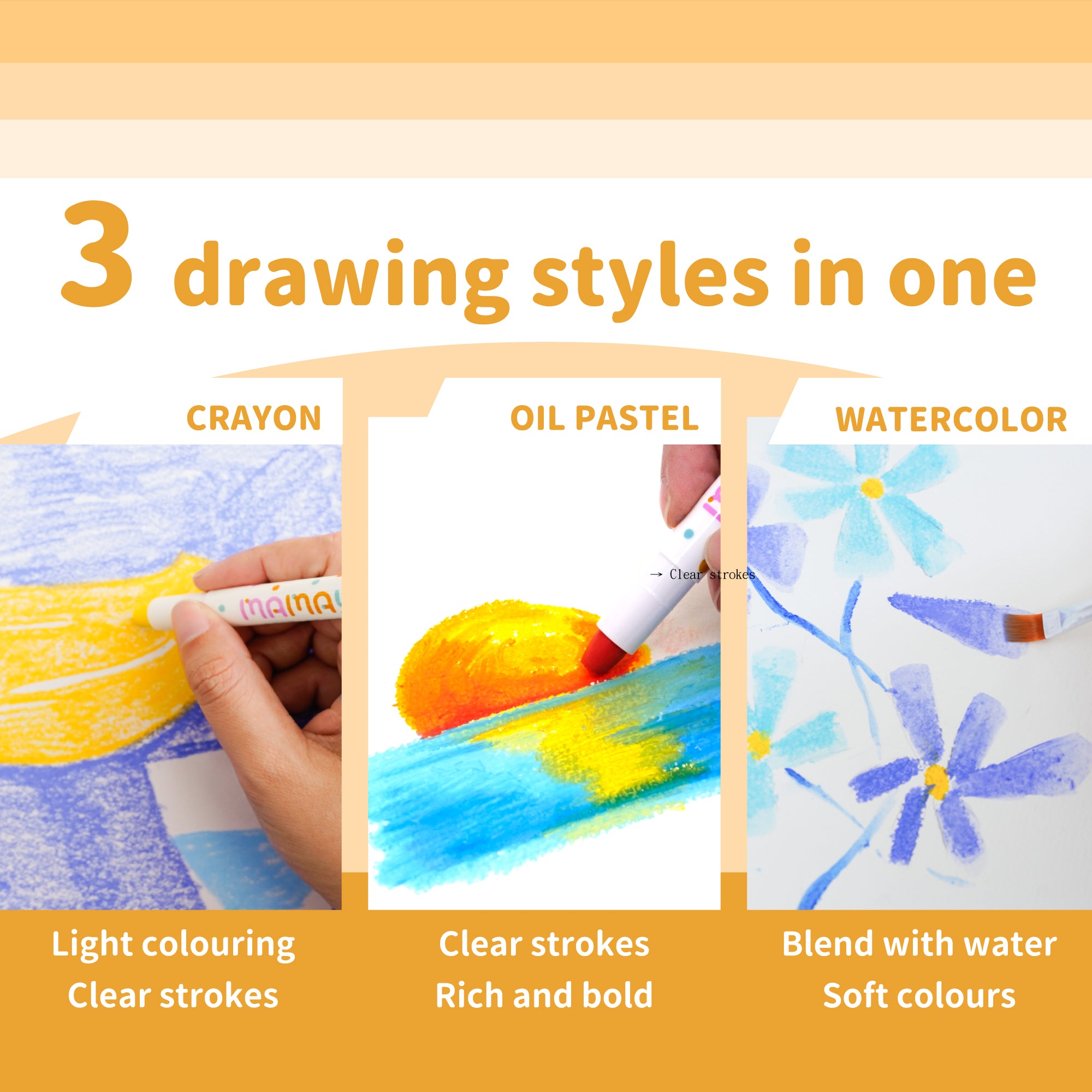Mamayo Silky Spin Water Crayons – 12 Colours