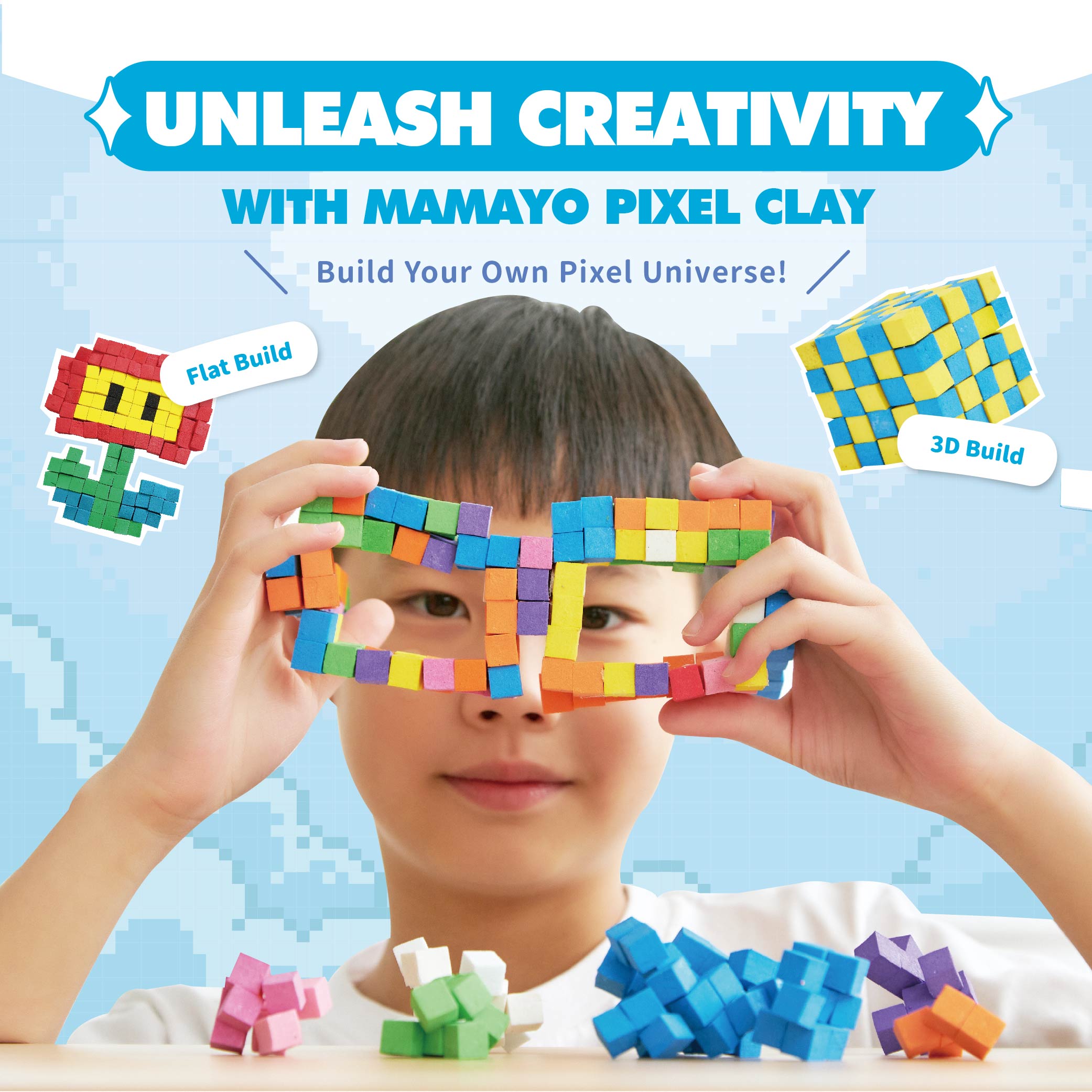 Mamayo Pixel Clay Jumbo Pastel 5-Colour Set