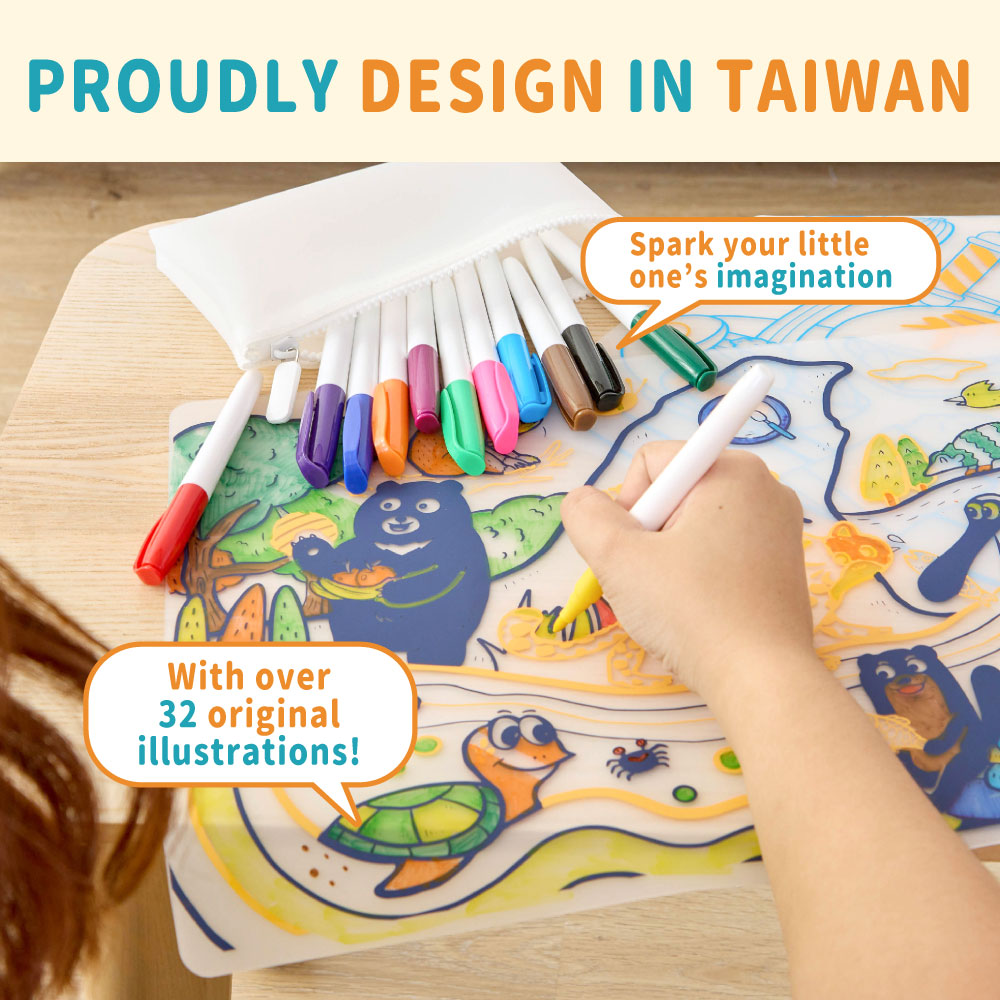 Mamayo Washable Doodle Placemat – Travel in Japan