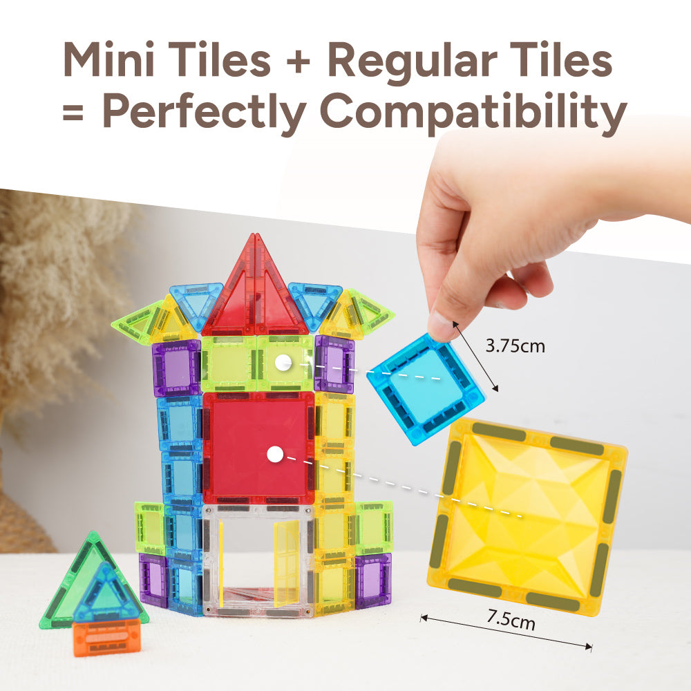 Mamayo Mini Magnetic Tiles – Fire Truck Set (42pcs)