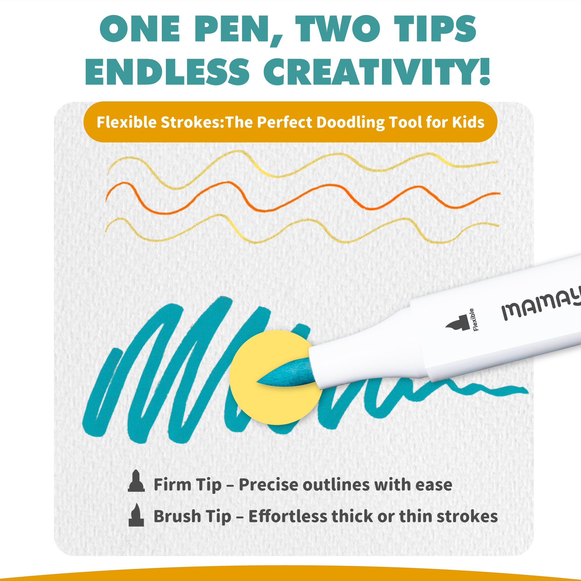 Mamayo Non-toxic Dual-tip Acrylic Markers - 48 Colours