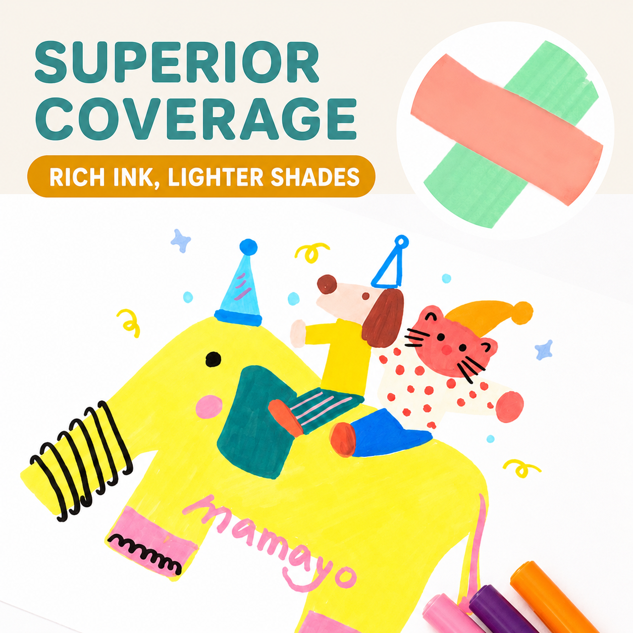 Mamayo Direct-Liquid Acrylic Markers - 12 Colours