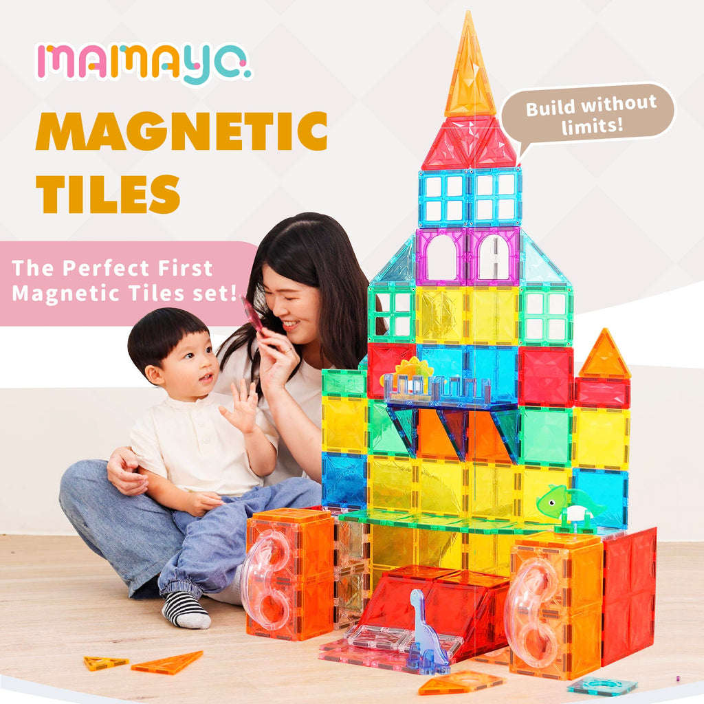 Mamayo Magnetic Tiles- Dreamy Marble Castle Set (100pcs)