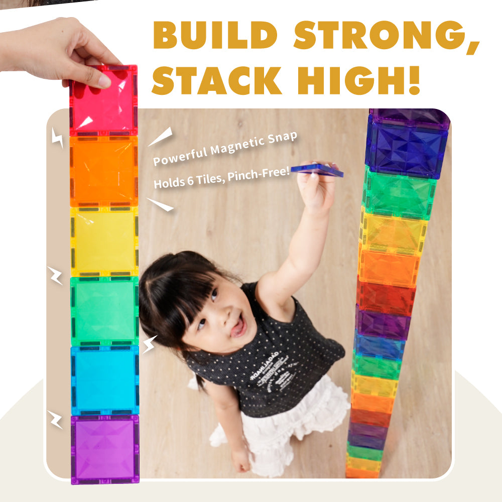 Mamayo Magnetic Tiles- Rainbow Paradise Deluxe Set (103pcs)