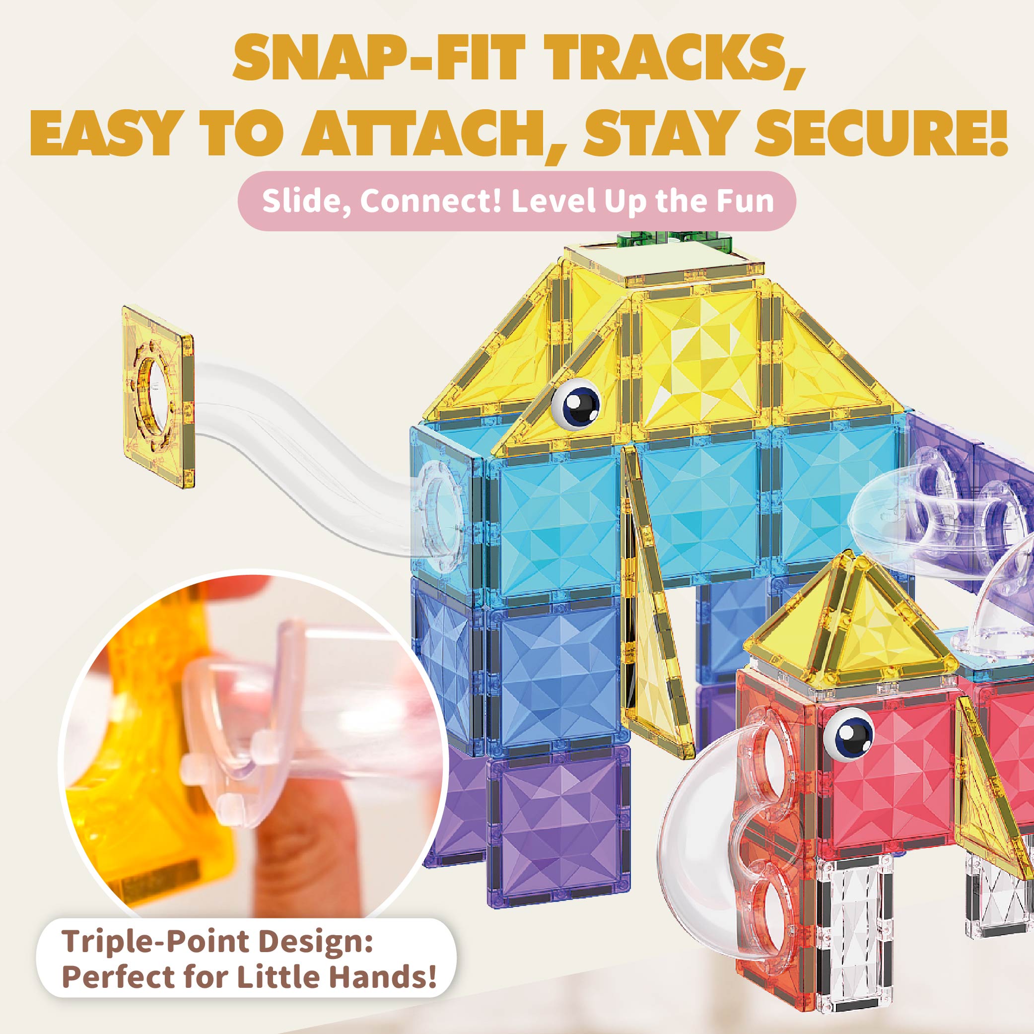 Mamayo Magnetic Tiles- Dreamy Marble Castle Set (100pcs)