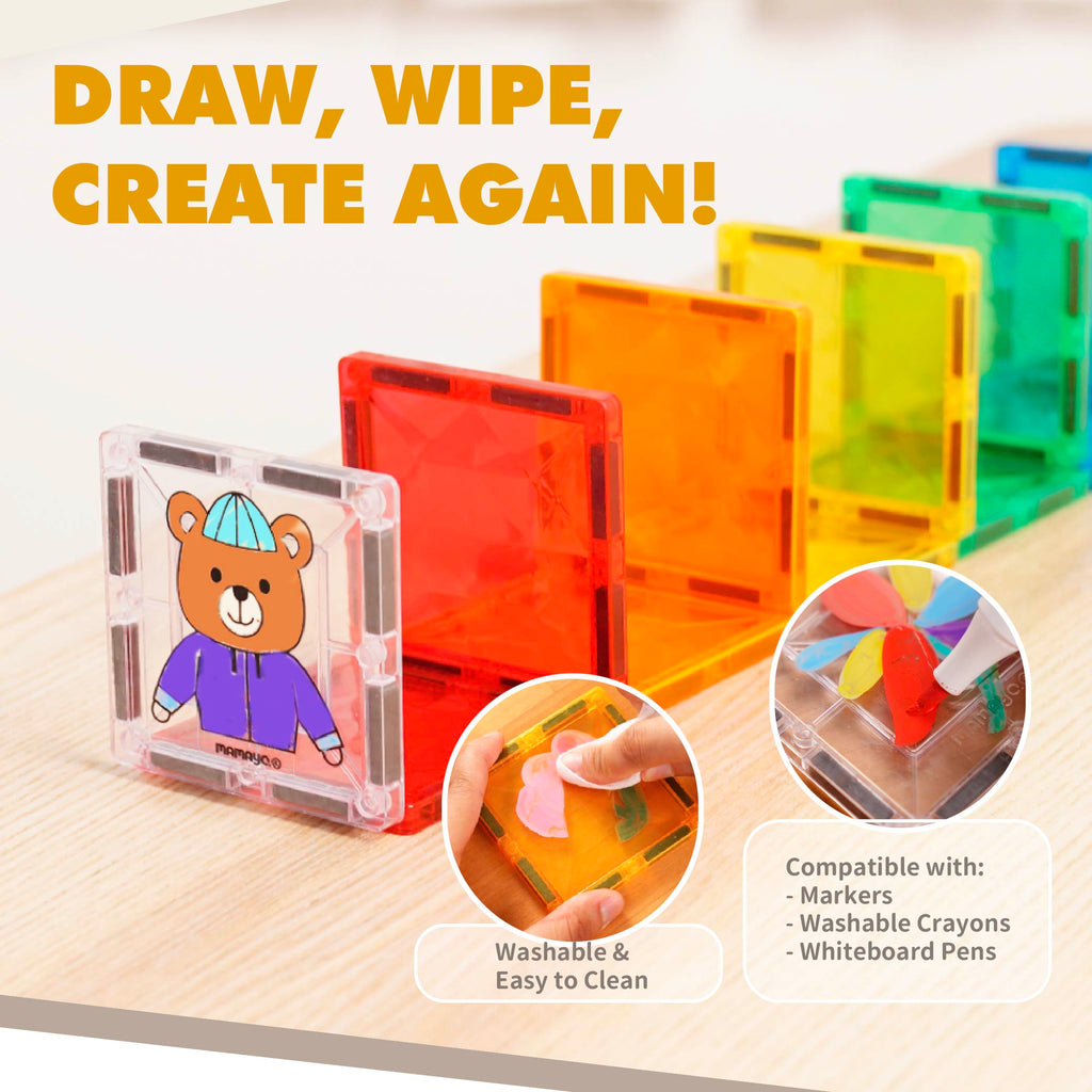 Mamayo Magnetic Tiles- Dreamy Marble Castle Set (100pcs)