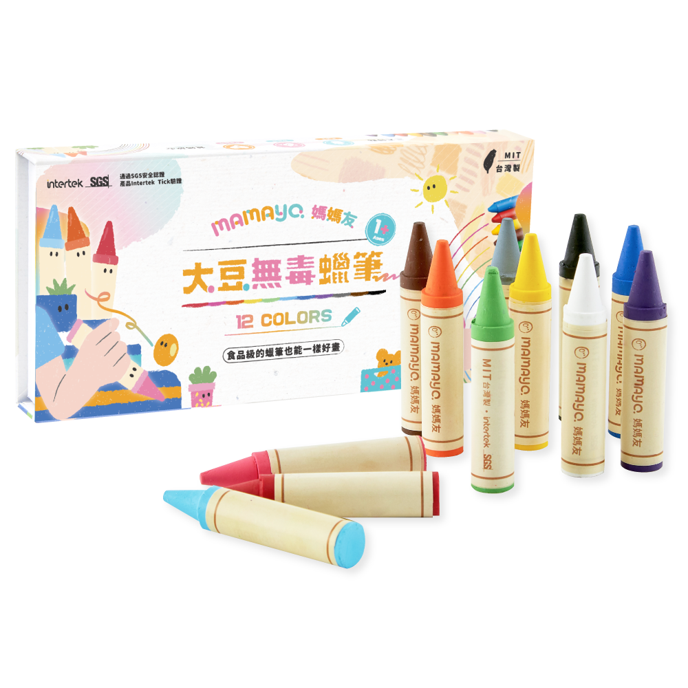 Mamayo Soy-based Non-toxic Crayon - 12 Colours