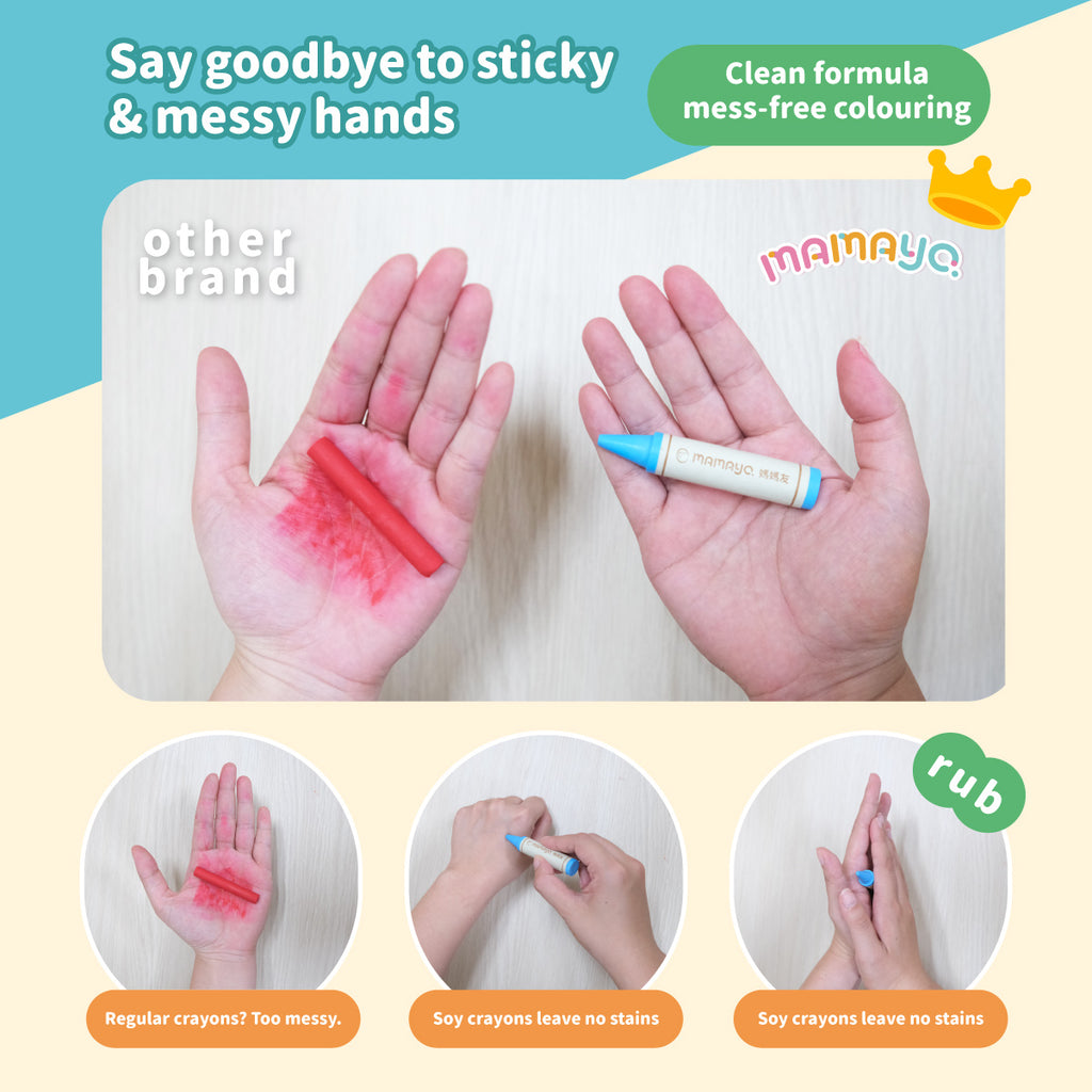 Mamayo Soy-based Non-toxic Crayon - 12 Colours