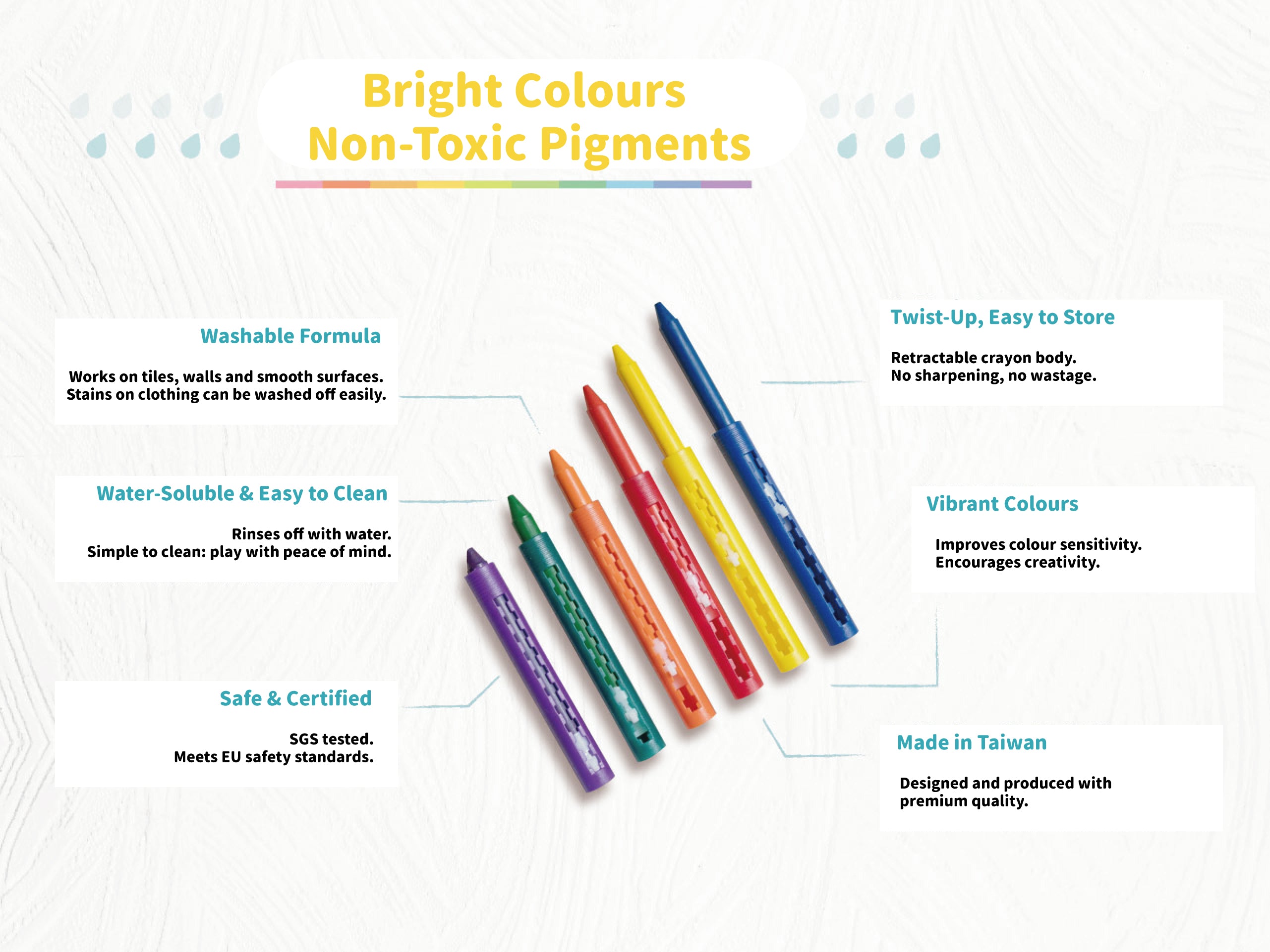Mamayo Washable Crayons 12 Colour